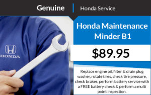 Honda Maintenance Minder B1 Service Special Coupon