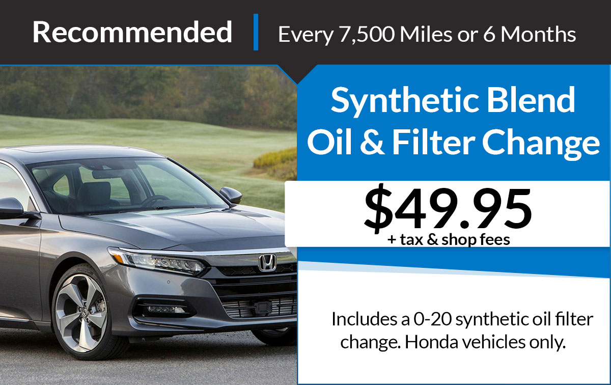 Honda Synthetic Oil Change Service Special Coupon
